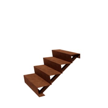 Schody ze stali corten New York 4 stopnie (szerokość 80 cm)