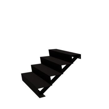 Stalowe schody ogrodowe - 4-stopnie - 96 x 100 x 68 cm - RAL9005 matowy (czarny)