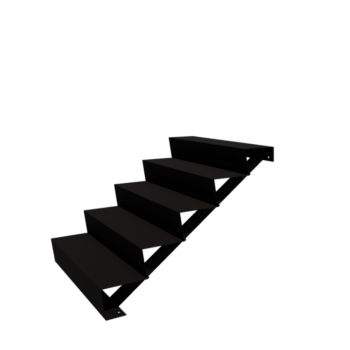 Stalowe schody ogrodowe - 5-stopnie - 120 x 100 x 85 cm - RAL9005 matowy (czarny)