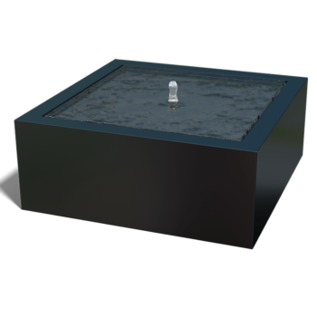 Fontanna ogrodowa z aluminium - Lyra - 100 x 100 x 40 cm - RAL9010 matowy (biały) - Z oświetleniem LED