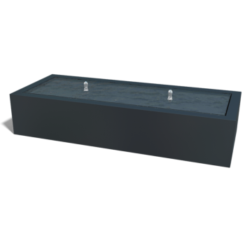 Fontanna ogrodowa z aluminium - Lyra - 200 x 80 x 40 cm - RAL9005 matowy (czarny) - Z oświetleniem LED