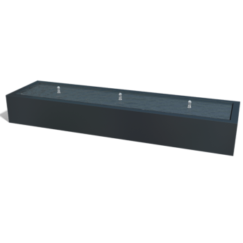 Fontanna ogrodowa z aluminium - Lyra - 300 x 80 x 40 cm - RAL9005 matowy (czarny) - Z oświetleniem LED