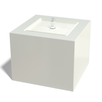 Fontanna ogrodowa z aluminium - Lyra - 50 x 50 x 40 cm - RAL9005 matowy (czarny) - Z oświetleniem LED