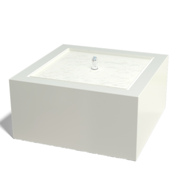 Fontanna ogrodowa z aluminium - Lyra - 80 x 80 x 40 cm - RAL9005 matowy (czarny) - Z oświetleniem LED