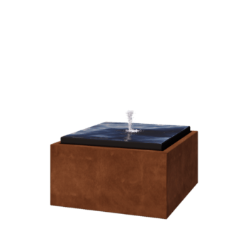 Fontanna ogrodowa ze stali corten - Orin - 80 x 80 x 40 cm - Z oświetleniem LED