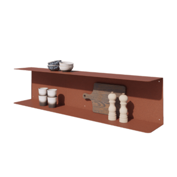 Stalowa półka ścienna - C-kształtne - 120 x 20 x 28 cm - Corten look