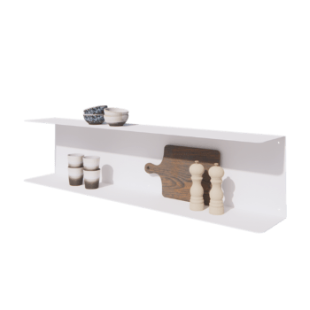 Stalowa półka ścienna - C-kształtne - 120 x 20 x 28 cm - RAL9010 matowy (biały)