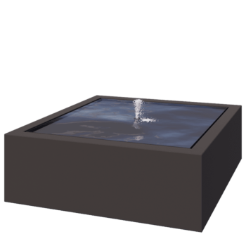 Fontanna ogrodowa z aluminium - Lyra - 120 x 120 x 40 cm - RAL7016 matowy (szary antracyt) - Z oświetleniem LED