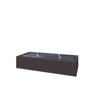 Fontanna ogrodowa z aluminium - Lyra - 200 x 80 x 40 cm - RAL7016 matowy (szary antracyt) - Z oświetleniem LED