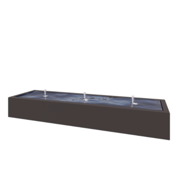 Fontanna ogrodowa z aluminium - Lyra - 300 x 80 x 40 cm - RAL7016 matowy (szary antracyt) - Z oświetleniem LED