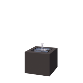 Fontanna ogrodowa z aluminium - Lyra - 50 x 50 x 40 cm - RAL7016 matowy (szary antracyt) - Z oświetleniem LED