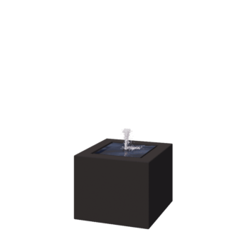 Fontanna ogrodowa z aluminium - Lyra - 50 x 50 x 40 cm - RAL9005 matowy (czarny) - Z oświetleniem LED