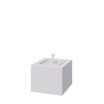 Fontanna ogrodowa z aluminium - Lyra - 50 x 50 x 40 cm - RAL9010 matowy (biały) - Z oświetleniem LED