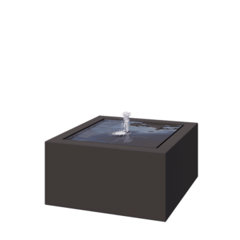 Fontanna ogrodowa z aluminium - Lyra - 80 x 80 x 40 cm - RAL7016 matowy (szary antracyt) - Z oświetleniem LED