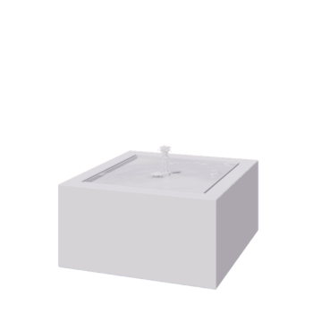 Fontanna ogrodowa z aluminium - Lyra - 80 x 80 x 40 cm - RAL9010 matowy (biały) - Z oświetleniem LED