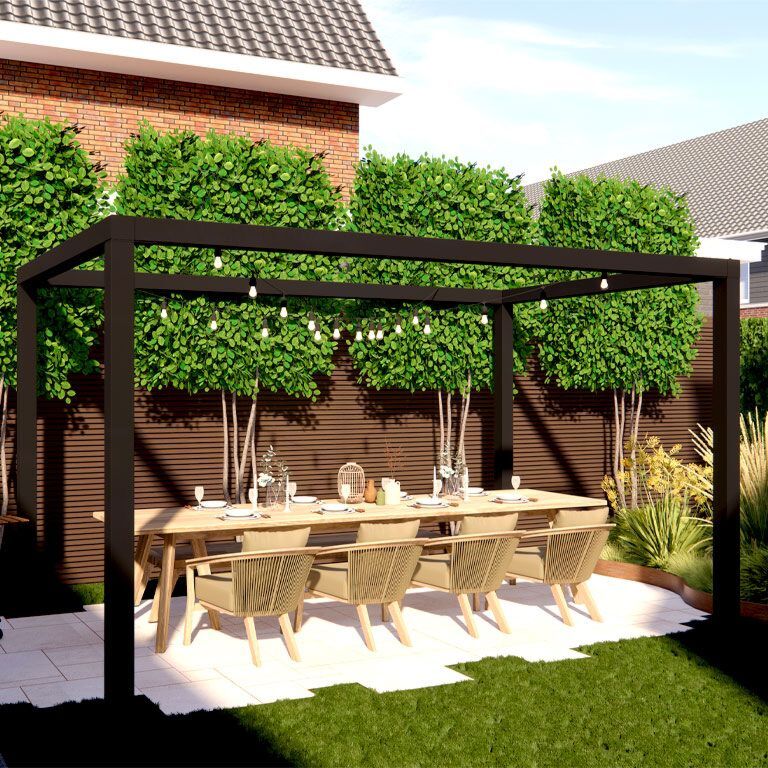 Zestaw malowana proszkowo stalowa pergola kwadratowa 324 x 300 cm