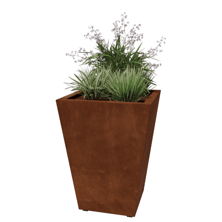 Spawana Donica ze stali corten Stożek 60 x 60 x 80 cm