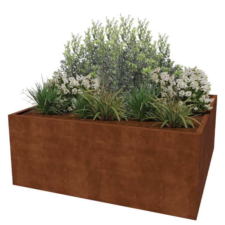 Spawana Donica ze stali corten Montana 200 x 200 x 80 cm