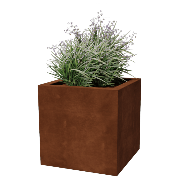 Spawana Donica ze stali corten Montana 50 x 50 x 50 cm