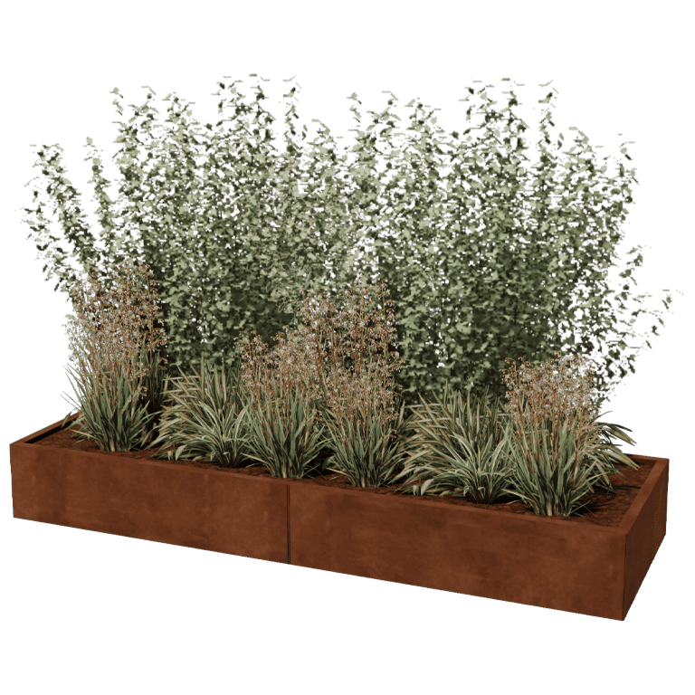 Donica ze stali corten Texas xxl 240 x 80 cm