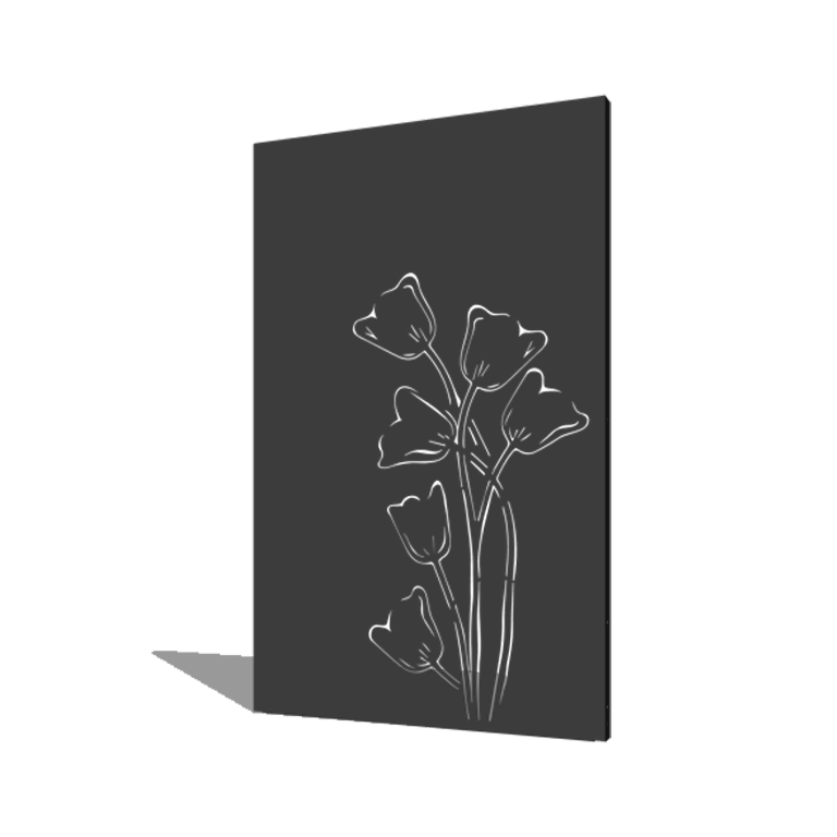 Tulipan asymetryczne malowany proszkowo 120 x 6 x 190 cm