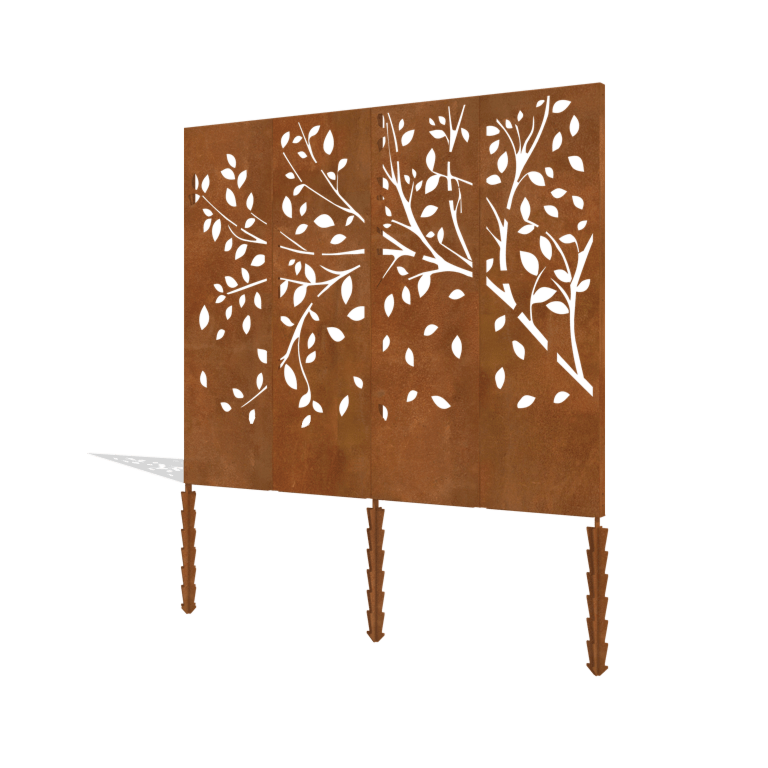 Panel drzewa ze stali kortenowskiej 240 x 6 x 190 cm