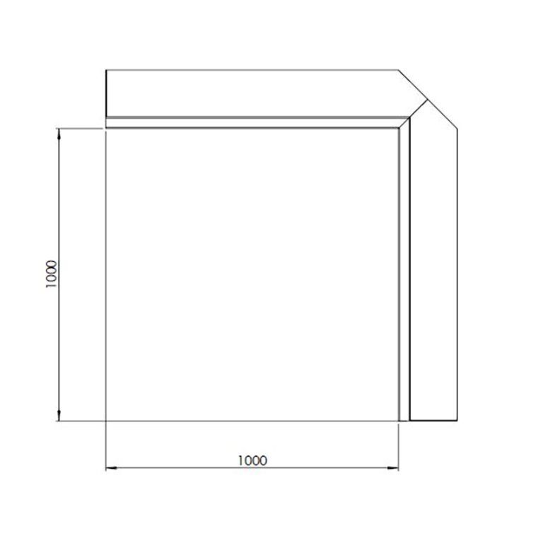Narożnik wewnętrzny ściany oporowej ze stali corten 100 x 100 cm (wysokość 60 cm)