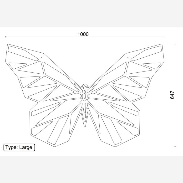 Motyl Metalowa dekoracja ścienna 2.0