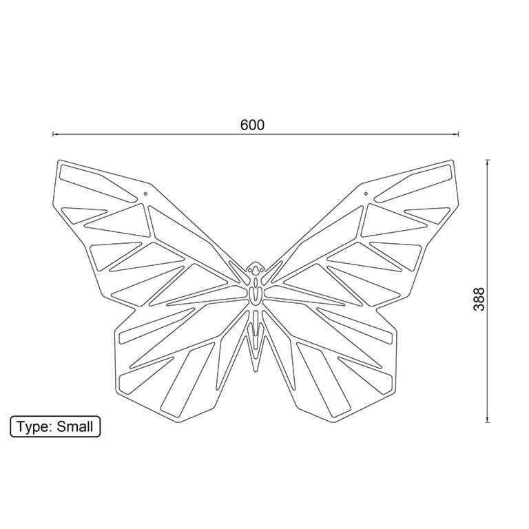 Motyl Metalowa dekoracja ścienna 2.0