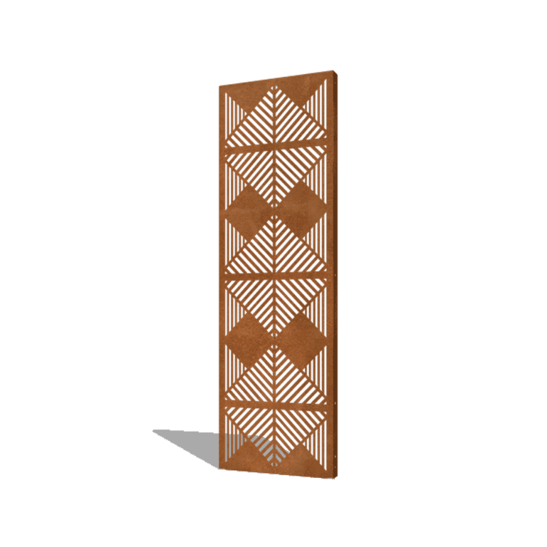 Linie kompozycja stal kortenowska 3 60 x 6 x 190 cm