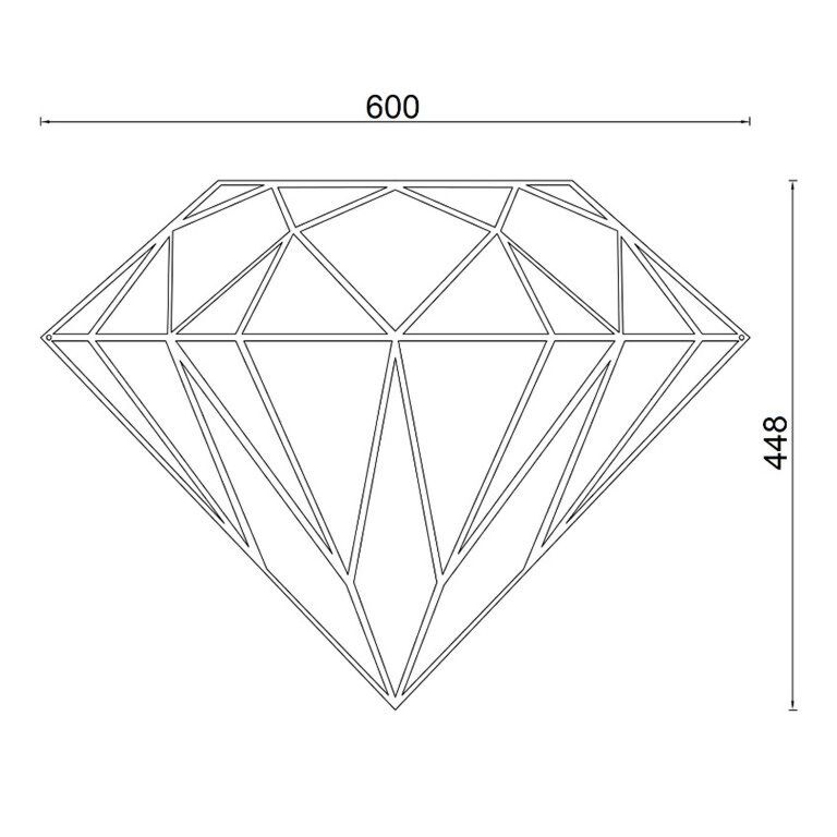 Diament Metalowa dekoracja ścienna *OP=OP