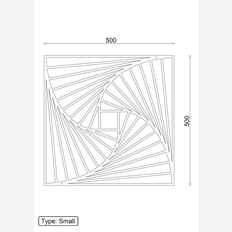 Kształty geometryczne Metalowa dekoracja ścienna 3.0