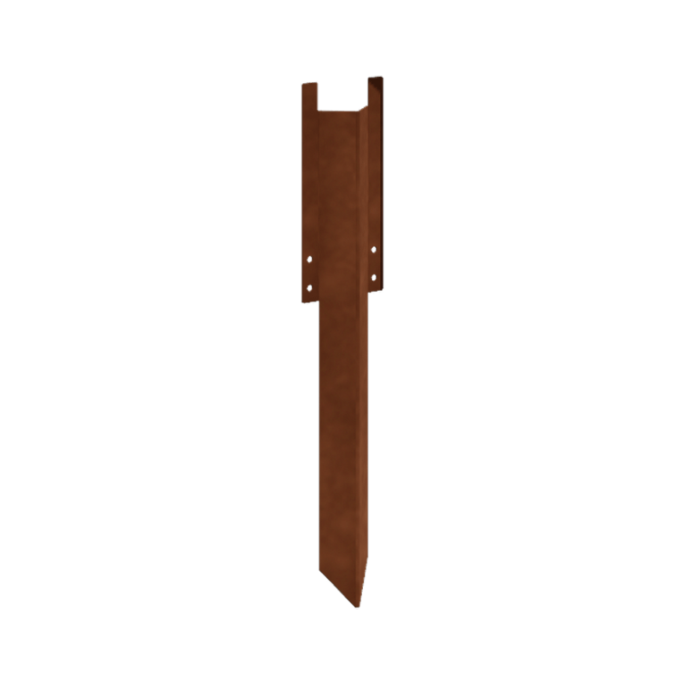 Szpilki gruntowe ze stali corten - Wysokość obrzeża trawnikowego 34 / 37,5 cm