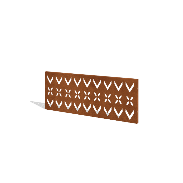 Ogrodzenie ze stali Corten H panelu V 120 x 47,5 cm