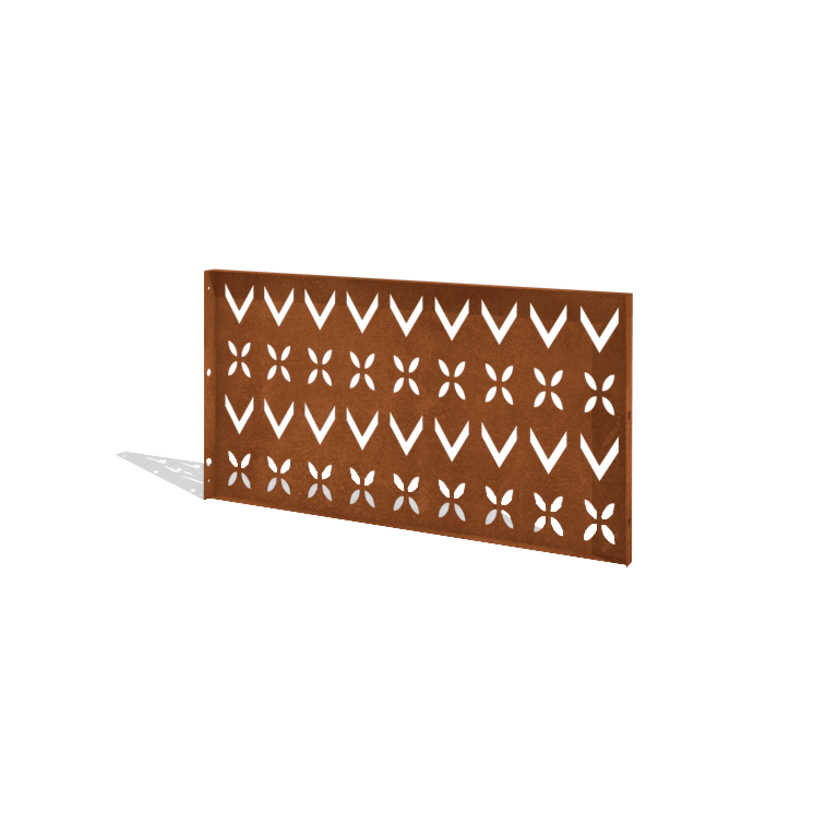 Ogrodzenie ze stali Corten H panelu V 120 x 63,3 cm