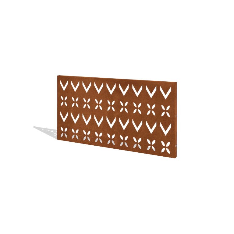 Ogrodzenie ze stali Corten H panelu V 120 x 63,3 cm