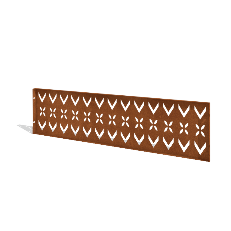 Ogrodzenie ze stali Corten H panelu V 180 x 47,5 cm