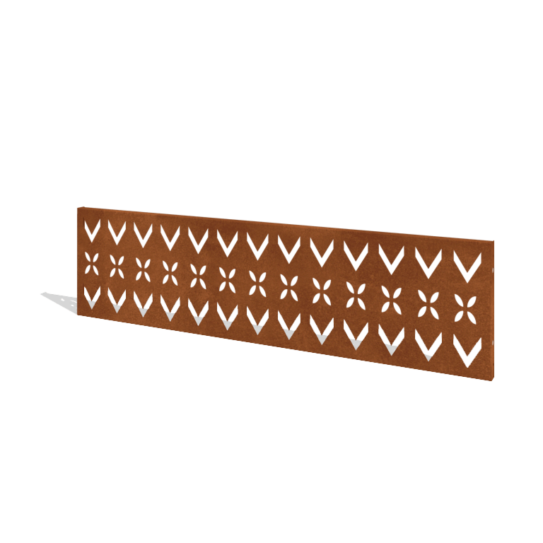 Ogrodzenie ze stali Corten H panelu V 180 x 47,5 cm