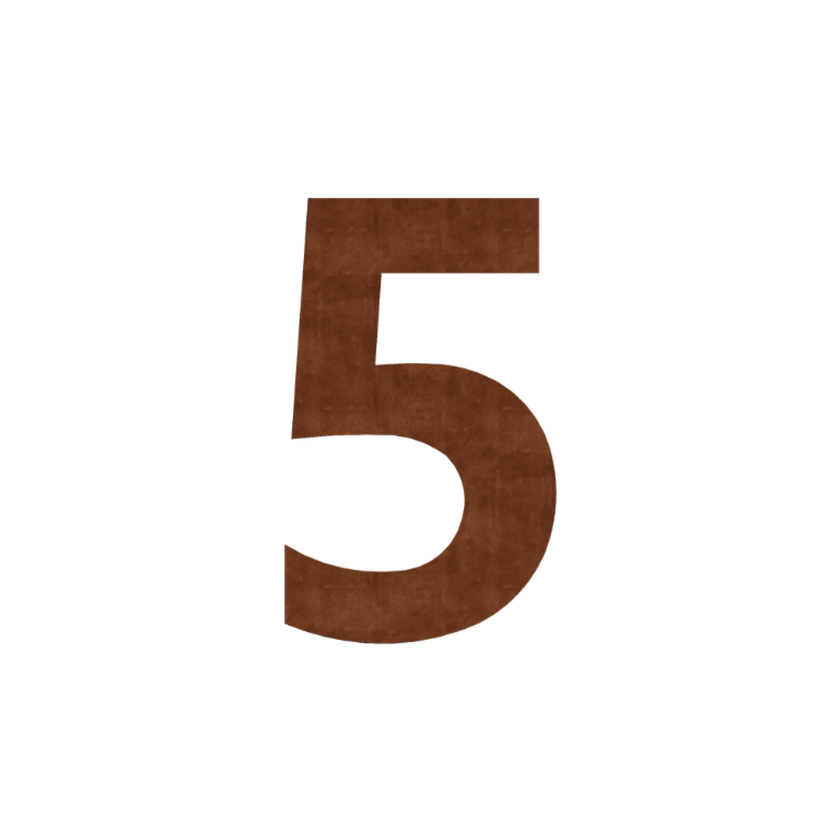 Numer domu ze stali corten (płyta) 5 - 15 cm