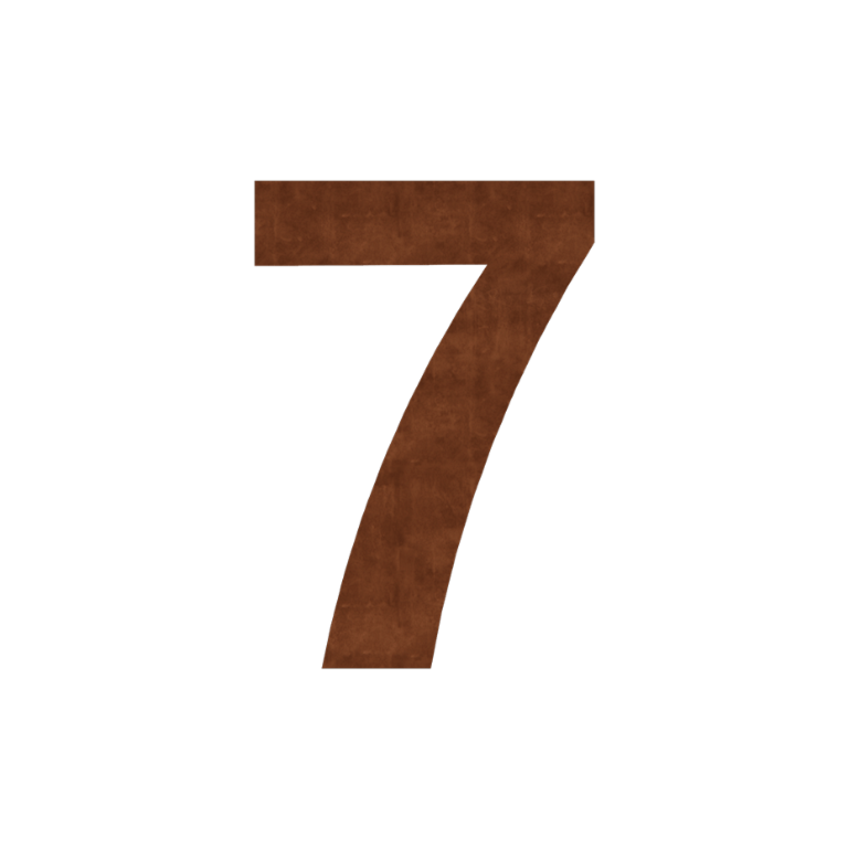 Numer domu ze stali corten (płyta) 7 - 15 cm