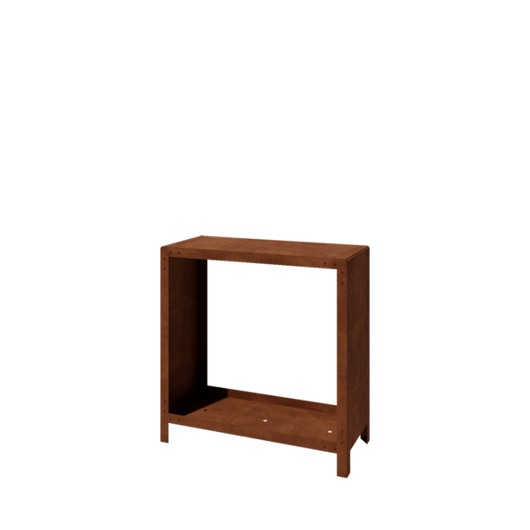 Schowek na drewno ze stali corten Indiana 100 x 100 x 40 cm