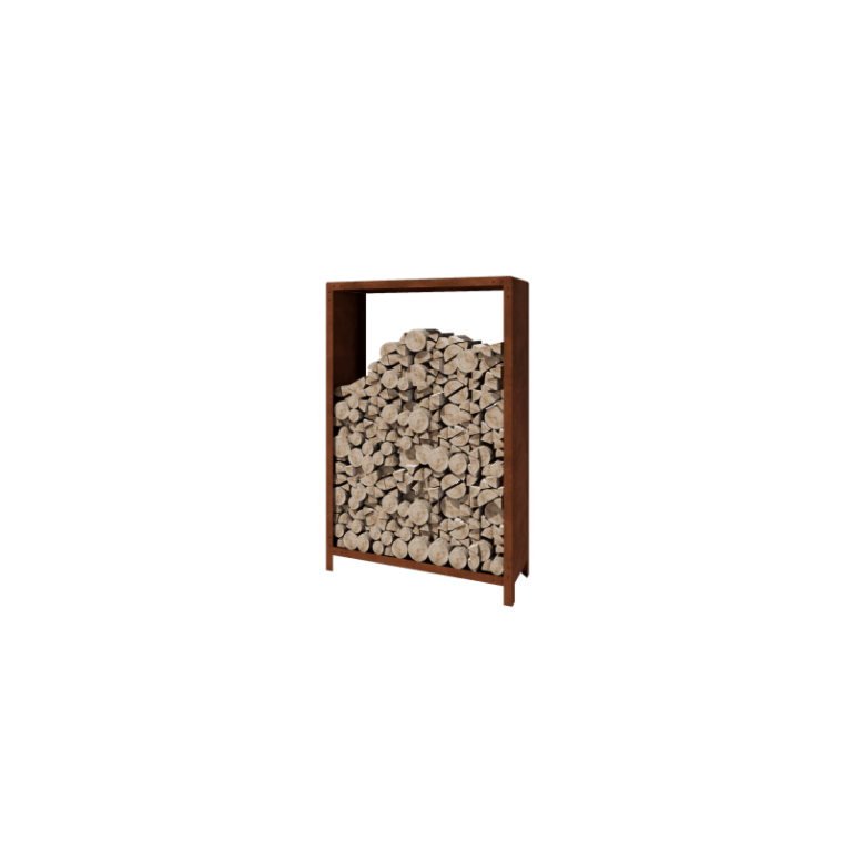Drewutnia ze stali corten - Indiana - 120 x 40 x 180 cm