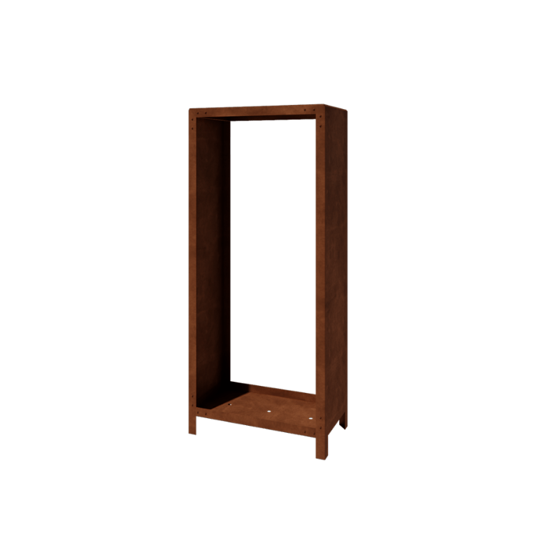 Schowek na drewno ze stali corten Indiana 180 x 80 x 40 cm