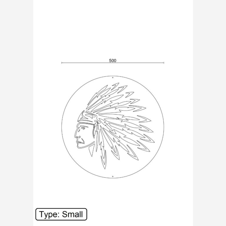 Metalowa dekoracja ścienna Indianin