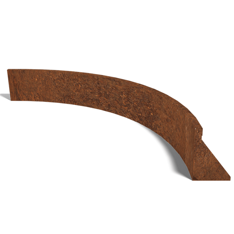 Łuk wewnętrzny ściany oporowej ze stali corten 150 x 150 cm (wysokość 30 cm)