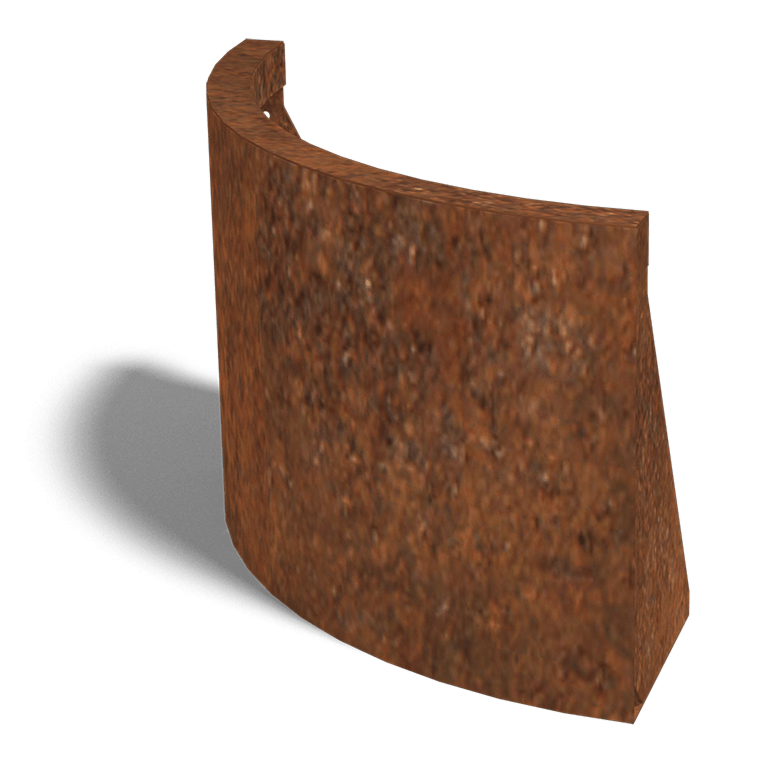Łuk zewnętrzny ściany oporowej ze stali corten 50 x 50 cm (wysokość 40 cm)