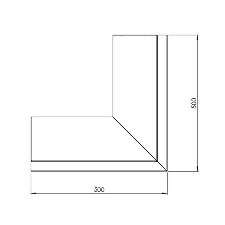 Mur oporowy ze stali corten - Narożnik zewnętrzny - 50 x 50 x 60 cm