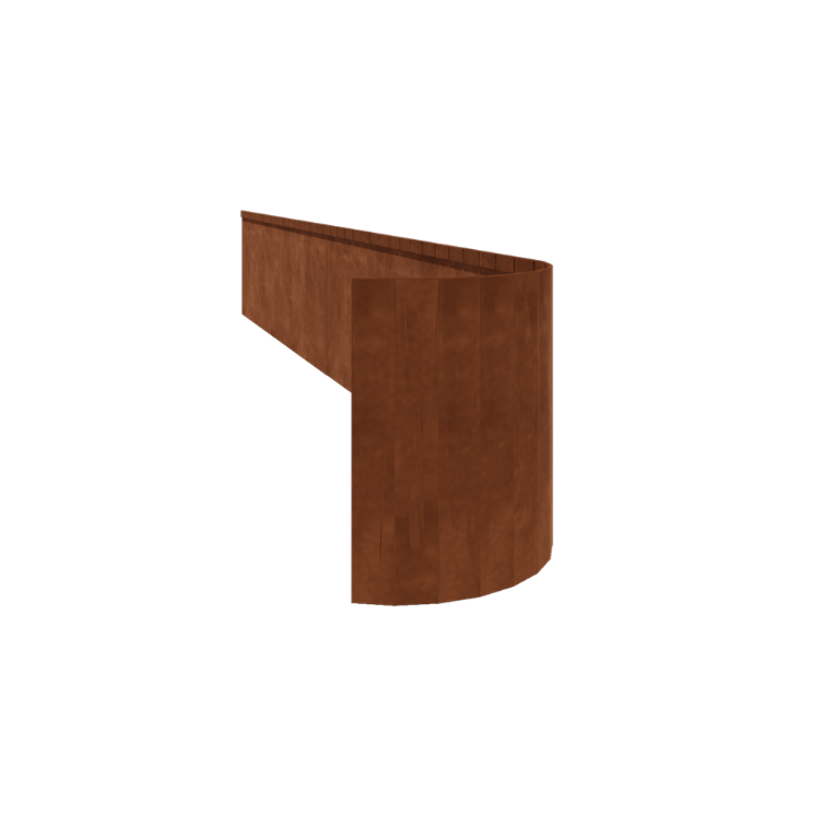 Obrzeże trawnikowe ze stali corten - Zagięte FLEX - Wysokość 45 cm - 150 cm