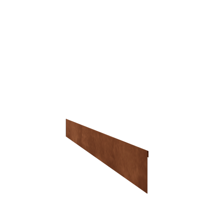 Zagięte obrzeże ogrodowe ze stali corten 13 cm (długość 150 cm)