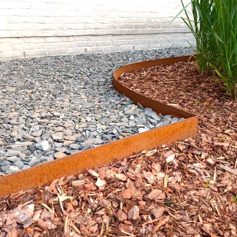 Obrzeże trawnikowe ze stali corten - Proste - Wysokość 15 cm - Kompletny zestaw 15 metr